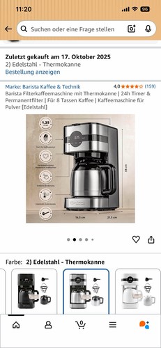 Barista kaffeemaschine 900w - barista,